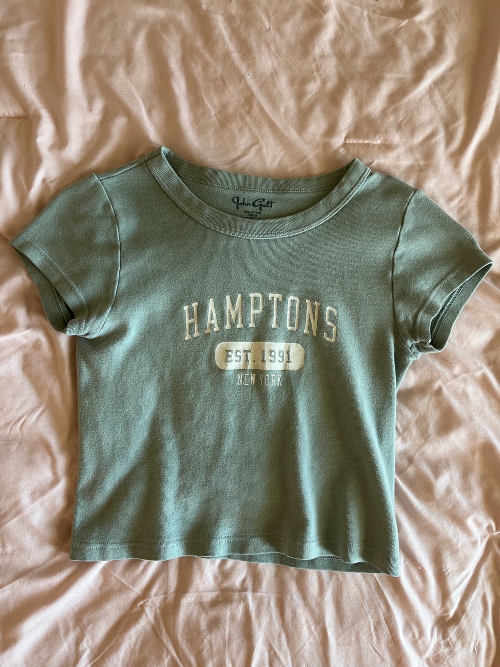 Brandy Melville Seafoam Green "Hamptons" Short Sleeve Tee